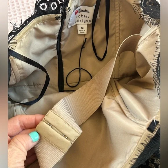 Neiman Marcus Target strapless, black lace whimsigoth holiday mini dress 6 - Picture 13 of 16